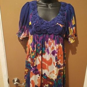 B2 Beige by Eci Colorful Purple Dress Size 8 Medium